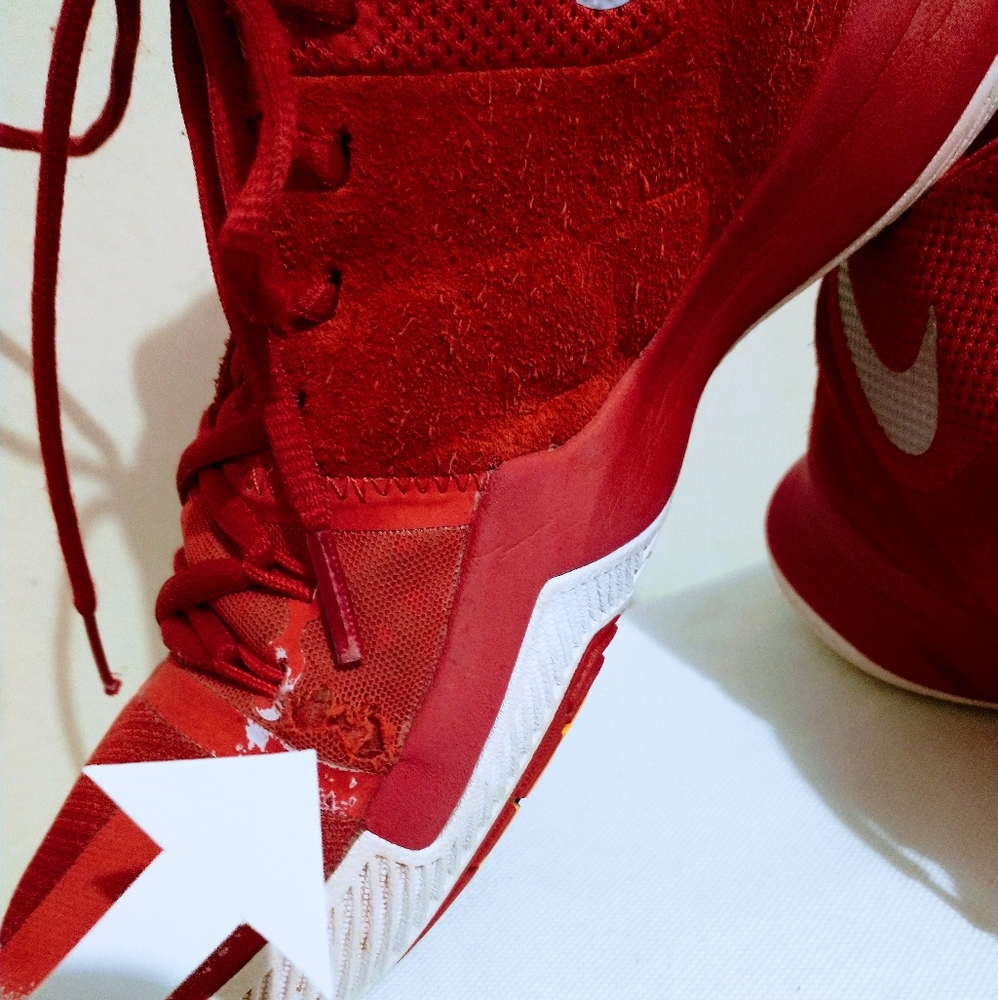 NIKE University Red, Grey & White Baskeball Shoes - Picture 13 of 15